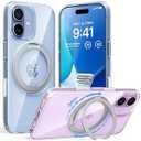 TORRAS 360 Magnetic Stand for iPhone 17 Pro Max Case, [Fit for MagSafe] [4X Military-Grade Protection] Slim Case for iPhone 17 Pro Max 6.9" 2025, Clear-Orange, Ostand O3 Fitness Series