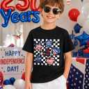 Boys 4th of July Shirt Kid 250th Anniversary Patriotic Tee Toddler America Flag Independence Day T-Shirts (3-10T) (Black)