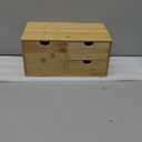 Wisuce Bamboo Desk Organizer - Mini Desktop Drawer Tabletop Storage Organization Box for Office Home Toiletries Supplies, No Assembly Required (3 Drawer with big drawer)