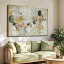 YJYart Gold Line Home Wall Decor Abstract Wall Art Neutral Canvas Artwork 32"x48" Decorations for Bedroom Large Paintings for Living Room