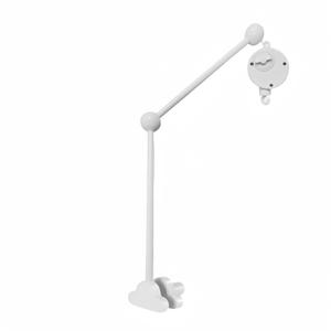 360 Rotating Baby Crib Mobile Arm,27.2 Inches Wooden Baby Mobile Hanger for Crib,Adjustable Mobile Arm for Crib Cot Bed Bassinet Wind Chimes Bed Bell Nursery Cloud Design (with Music Box)