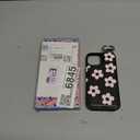 Lotadilo for iPhone 15 Wallet Case with Card Holder, Cute Designer Black Flower Pattern Kickstand Magnetic Clasp Back Flip Folio Leather Cases for iPhone 15 Phone for Girls Women Men Boys Teens