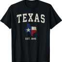 Distressed Texas State Flag T-Shirt (Black, XXL)