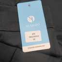 Women's High Waist Flared Casual Pants, Button Side Flap Work Pants with Pocket M