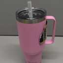 YETI Rambler 42 oz Tumbler with Handle and Straw Lid, Travel Mug Water Tumbler, Vacuum Insulated Cup with Handle, Stainless Steel, Power Pink