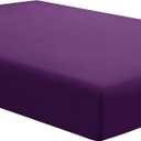 Sfoothome Fitted Bottom Sheet for Mattress, Single Full Size Purple Microfiber Fitted Sheet with Deep Pocket