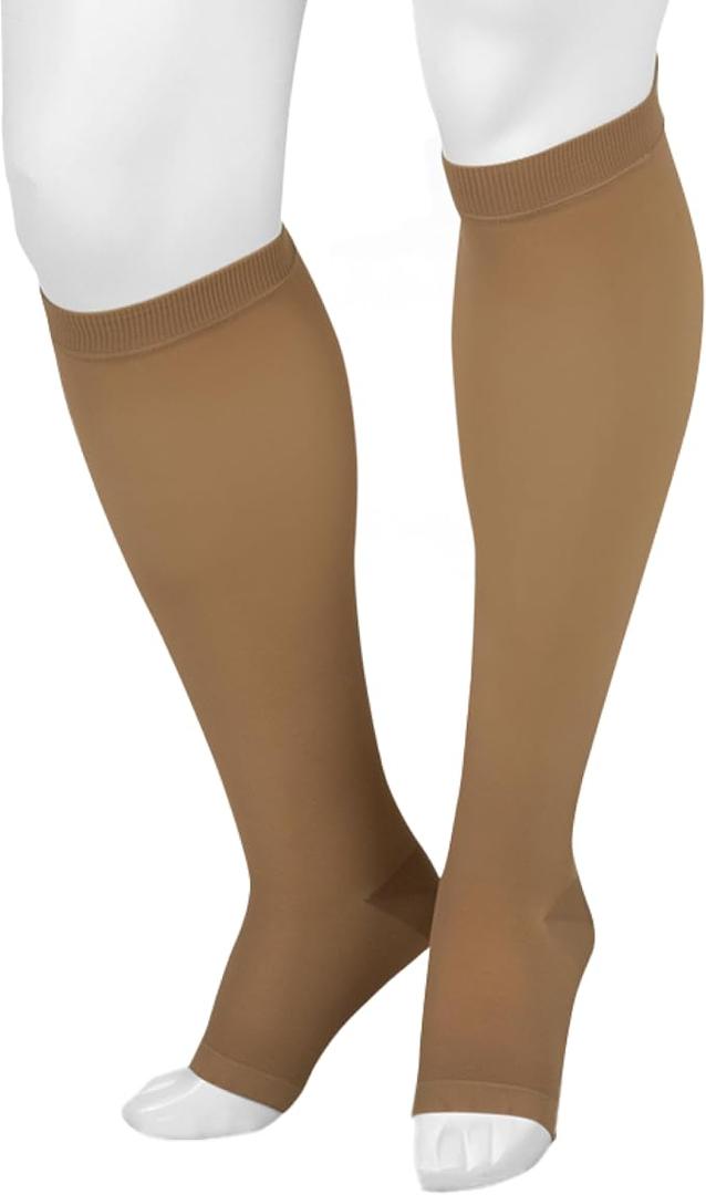 Juzo Basic 4411 Knee-High 20-30 mmHg Open Toe Compression Stocking, Regular Size IV, Beige
