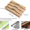 3 in 1 Plastic Wrap Dispenser with Cutter and Labels, Foil and Plastic Wrap Organizer, Aluminum Foil Organization and Storage, Foil Organizer for Drawer, Bamboo Aluminum foil Holder for 12.5"Roll Wrap
