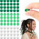 AD Beads 216PCS 6x9mm Soft Pony Silicone Beads for stylehair, Green Series with 80 Elastic Bands, Tool and Storage Box Kit for Braids, Bracelet, Crafts.