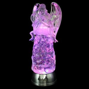 DRomance 11" Angel Snow Globe Lantern Battery Operated with 6 Hour Timer Color Changing LED Light Praying Angel Swirling Glitter Water Lamp Thanksgiving Christmas Holiday Decor Gift