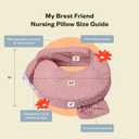 My Brest Friend Original Nursing Pillow Enhanced Ergonomics Essential Breastfeeding Pillow Support For Mom & Baby W/ Convenient Side Pocket, Double Straps & slipcover, Midnight Poppy