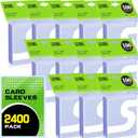 2400ct Clear Card Sleeves for Trading Cards, Baseball Sports Soft Sleeves, Ultra Soft Plastic Card Protector Sleeve for Football, MTG, PKM, Game, Standard Cards