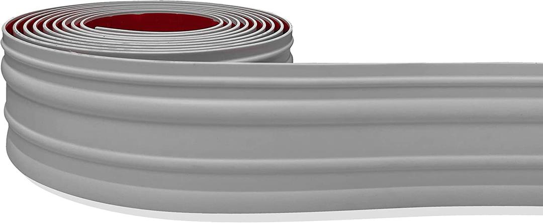 Proflex Gray Vinyl Wall Base 4 Inch X 40 Feet - Strong Peel and Stick Adhesive Baseboard Trim - Scratch Resistant, Flexible Baseboard Molding Trim with Toe - Self Adhesive Molding, Easy Install