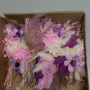 PATIKIL Mini Dried Flower Bouquet, 6 Pcs Pampas Grass Natural Wildflower with Stem Decor Baby's Breath Boho Floral Plant Flower for Crafts DIY Photo Props Gift Wedding Decor, Purple/White