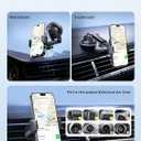 3-in-1 Phone Mount for Car [2025 Most Stable and Flexible Suction Cup] Vent Dashboard Windshield Cell Phone Holder Car Fit for iPhone, Samsung, All Phone