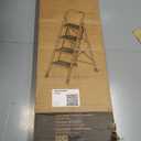 Step Ladder Foldable Folding Stool - for Home Adults Kitchen 4 Stepping Extension Tall Heavy Duty with Handrails - Closet Stepstool Stair Ladders Extendable Stepladder for Indoor House 600Lbs (Black and Red)