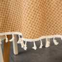 LIBERECOO Round Tablecloth, Waterproof Vinyl Tablecloths with Flannel Backing, Plain Weaves Pattern Wipeable & Reusable Plastic Table Cloth with Tassels, Ideal for Kitchen and Dining Room, 60 Inch