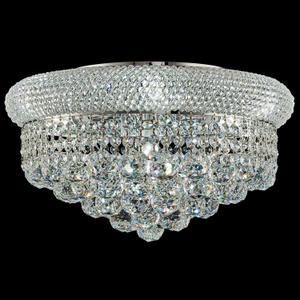 7 - Light Flush Mount Crystal Chandelier for Living Room Dining Room Entryway Hallway Bedroom Foyer Chrome Finish, 18"