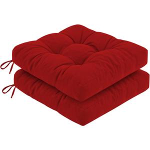 idee-home Outdoor Chair Cushions Set of 2, Patio Chair Cushions with Ties, 19 x19 In - 2pc