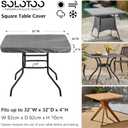 Outdoor Square Table Cover Waterproof UV-Resistant for 32 x 32 Inch Patio Tables - Heavy Duty Weatherproof Table Top Protector with Elastic Hem (Grey)