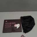 LitBear 100% Mulberry Silk Bonnet for Sleeping Women, 6A 22 Momme, Large Double-Layer Silk Hair Wrap with Tie Band, Non-Slip Turban, Includes Silk Scrunchie Black