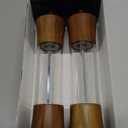 Acacia Wood Premium Acrylic Salt and Pepper Grinder Set 8 Inches Salt and Pepper Mill Set, Manual Mills- Wooden Shakers with Adjustable Ceramic Core 2 Pack for Kitchen Home Gift