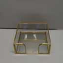 Sumnacon Cocktail-Sized Napkin Holder Square Glass Napkin Holder Table Gold Stylish Cocktail Napkin Holders for Kitchen Dining Table Counter, Decorative Napkin Basket for Picnic Wedding Party (5.7 x 5.7 Inch/Cocktail)