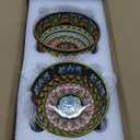 Ceramic Cereal Bowls Set of 6, 28 oz Bohemian Soup Bowl, Colorful Bowls Set for Kitchen, Dessert Bowls for Salad, Pasta, Oatmeal, Ramen, Oatmeal, Fruit, Dishwasher & Microwave Safe