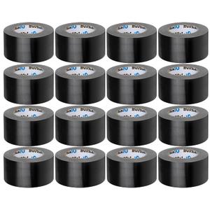 16 Pack Black Duct Tape Bulk 2 inch Duct Tape Heavy Duty 30 Yards Each,Strong No Residue All-Weather Duct Tape, Tear by Hand, Multi-Use for Indoor & Outdoor Repairs, Industrial, Professional Use (2 in x 30 Yards-16 Rolls, Black)