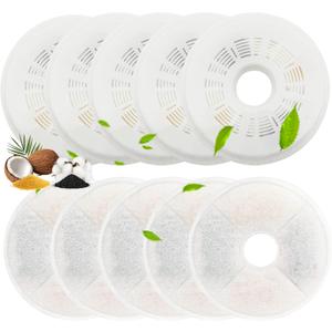 10 Pack Cat Water Fountain Filter, Filters for Cat Water Fountain Fit for Catit Flower Fountain and Catit Stainless Steel Fountain