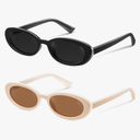 Miyya Old Money Polarized Oval Sunglasses – 2025 Edition, UV400 Protection, Feather-Light Fit & Trendy Colors, Black and Cream