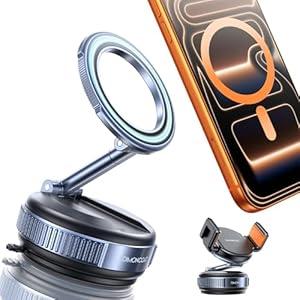 DIMONCOAT Upgraded Suction Pro [Nano Gel+Vacuum] Magnetic Phone Holder for Your Car, Magsafe Car Mount [3000gf Magnetic] 360° Adjustable Suction Cup Phone Mount Car Accessories for Women iPhone 17