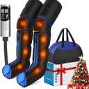 Rainbow Forest Leg Massager with Heat and Compression, Foot Massager for Circulation and Pain Relief - 6 Modes/9 Intensity/3 Heat /3 Timers, for Seniors, Mom, Dad, Him, Her (Blue) (Bue)