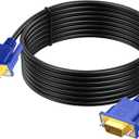 VGA to VGA Cable 15 Feet, Computer VGA Monitor Cable 1080P Full HD Male to Male Cord HD15, Engineering Brade Cord 15FT for Computer PC Monitor Laptop TV Projector and More
