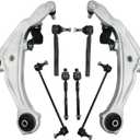 8 Pcs Suspension Kit for 2007 2008 2009 2010 2011 2012 Nissan Altima 2013 Altima Coupe Front Lower Control Arm w/Ball Joint Sway Bar End Links Outer Inner Tie Rod, OE# K620195 K620196