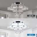 CLAIRDAI 16.1" Crystal Ceiling Light Fixture Modern Crystal Chandelier Flower LED Chandeliers Flush Mount Ceiling Light for Bedroom Dining Room Living Room (6500K Cool White)