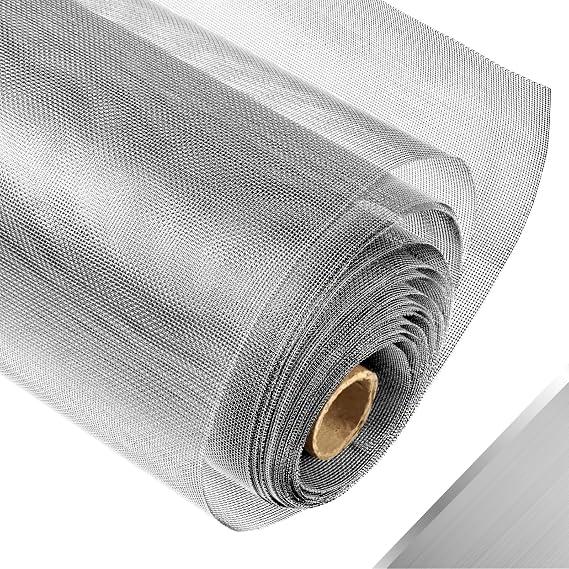 304 Stainless Steel Mesh Window Screen Roll,35IN x 10FT
Silver Metal Window Screen Mesh Replacement for Door,Patio,Pet,Vent,Filter,Porch,Cage and DIY Projects (22 Mesh)