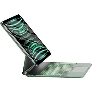 HOU Keyboard Case for iPad Air 11 inch 2025 (M3)/2024 (M2)&iPad Pro 11 Inch(4th/3rd/2nd/1st) Gen 2022,iPad Air 5th&4th Generation Case with Keyboard,Magic-Stand, Multi-Touch Trackpad,Backlight,Green