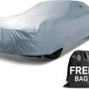 iCarCover 18-Layer Car Cover Waterproof All Weather, Premium Quality Car Covers for Automobiles, UV Protection, El Camino, Monte Carlo, Thunderbird, Cutlass, Roadrunner, Fits 202-209 Inches (1-Tone (Solid Gray))