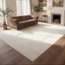 8x10 Washable Area Rugs for Living Room,Bedroom,Dining Room- Light Brown | Ultra Soft Low Pile Faux Wool,Non-Slip & Non-Shedding,Fade Resistant,Large Neutral Boho Modern Abstract Carpet for Nursery