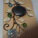 Metal Wall Candle Sconce Holders Set of 2, Rustic Leaf and Flower Branch Candle Holder Wall Decoration for Living Room Farmhouse Wedding Fireplace (Antique Color)