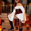 Halloween Costumes Woman -[9 in 1 Pack] Pirate Costume Set for Women with Pirate Accessories [Pirate Dress] (Medium)