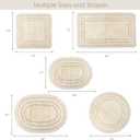 RAJRANG Shortbread Bathroom Rug Oval 24x17 Inches Pack of 2 Cotton Crochet Reversible Boho Bath Mat for Bathroom Decor