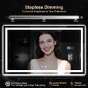 Delma LED Bathroom Mirror with Lights, 30x50 Vanity Mirror for Bathroom Wall, Anti-Fog, Dimmable, Front Lit & Backlit, Memory Function, Shatterproof Tempered Glass, 3 Color Modes(Horizontal/Vertical)