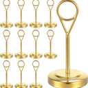 12pcs Table Number Holders Bulk, Gold Place Card Holders Picture Stands for Table Reserved Signs for Wedding, Restaurants, Birthday Party