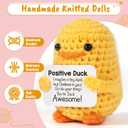 2 x MBL Valentines Inspirational Gifts for Women - Funny Valentine's Galentines Day Birthday Emotional Positive Support Cheer Up Stress Relief Relaxation Crochet Duck for Her Him Men Friend Coworker