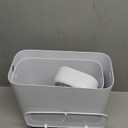 funest 2 Pack Bathroom Trash Can with Lid, 3 Gal/12 L & 2.7 Gal/10L Garbage Can with Pop-Up Lid, Small Spaces Plastic Trash Can, Slim Trash Bin Waste Basket for Bathroom,Rv, Office, White