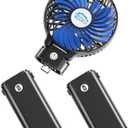 HandFan 10400mAh Powerful Handheld Fan, 40Hrs Long-Lasted Hand Fan Rechargeable, Mini Personal Fans Foldable, Heavy Duty Battery Fans Portable for Travel Beach Concerts Cruise Makeup(Blue Blade)