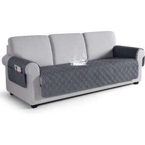 VANSOFY Couch Cover, Waterproof Sofa Covers Washable Slipcover Furniture Protector Couch Seat Covers Non-Slip Couch Cover for Dogs, Pets(Sofa Plus, Dark Gray)
