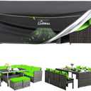 UIRWAY Patio Furniture Covers Waterproof, 98"L x 78"W x 32"H Rectangular Outdoor Sectional Sofa Couch Set Cover with Air Vent, 420D Heavy Duty Outdoor Table and Chair Covers with Reflective Strips